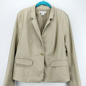 Liz Claiborne Size Large Blazer Jacket Khaki Tan L